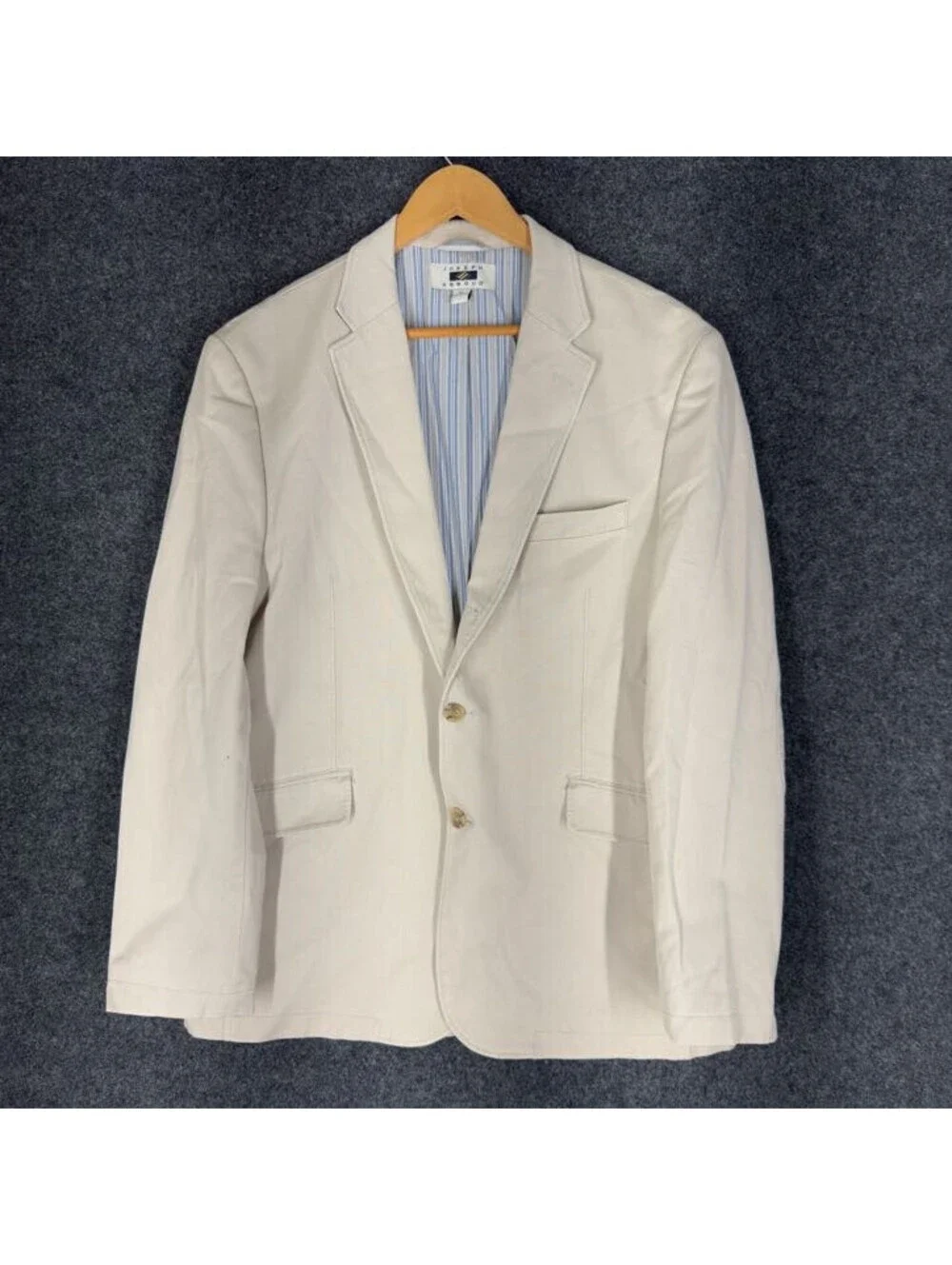 Joseph Abboud Blazer Men XL Beige Button Up Collared Long Sleeve Cotton Lined